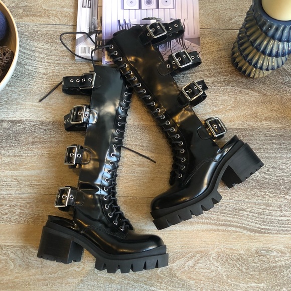 Jeffrey Campbell Shoes - Jeffrey Campbell Tank Girl Buckle Strap Tall Boots